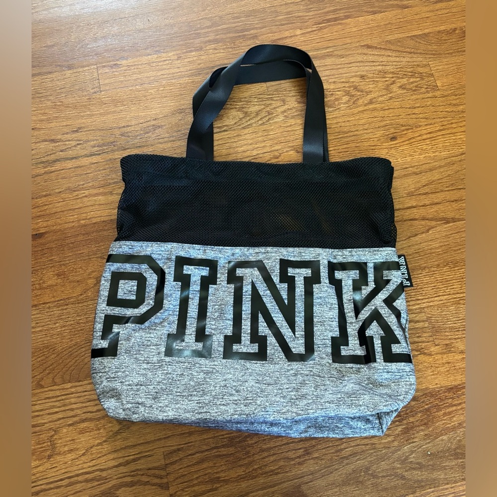 Victoria's Secret PINK Mesh Gray/Black Large Tote